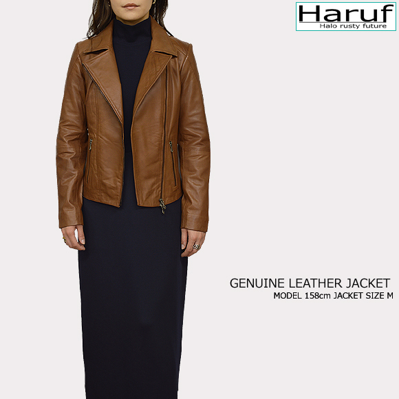 Haruf】ハルフブランドの本革ラムレザーダブルライダースジャケット
