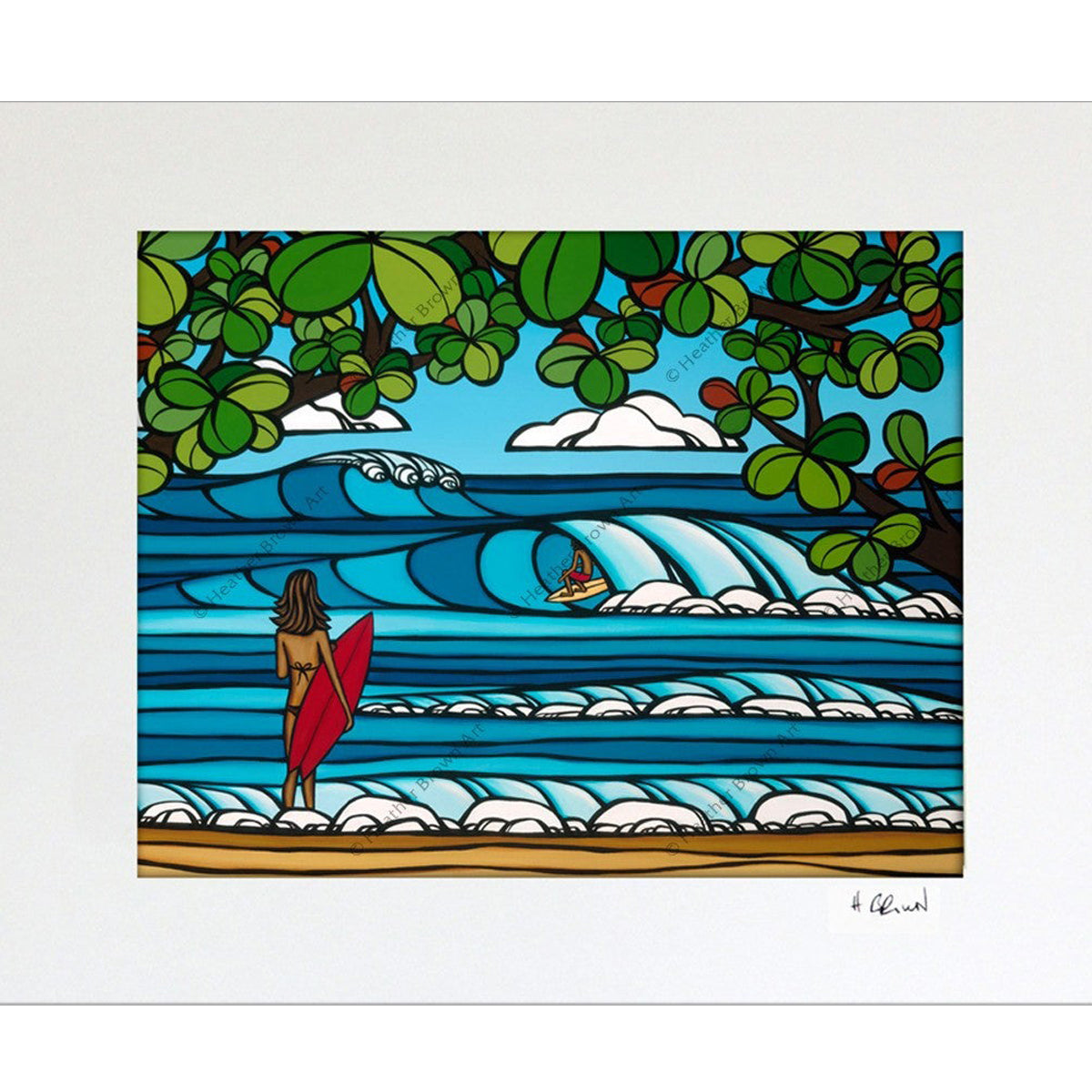 North Shore Holiday - Matted Paper Print - Heather Brown Art