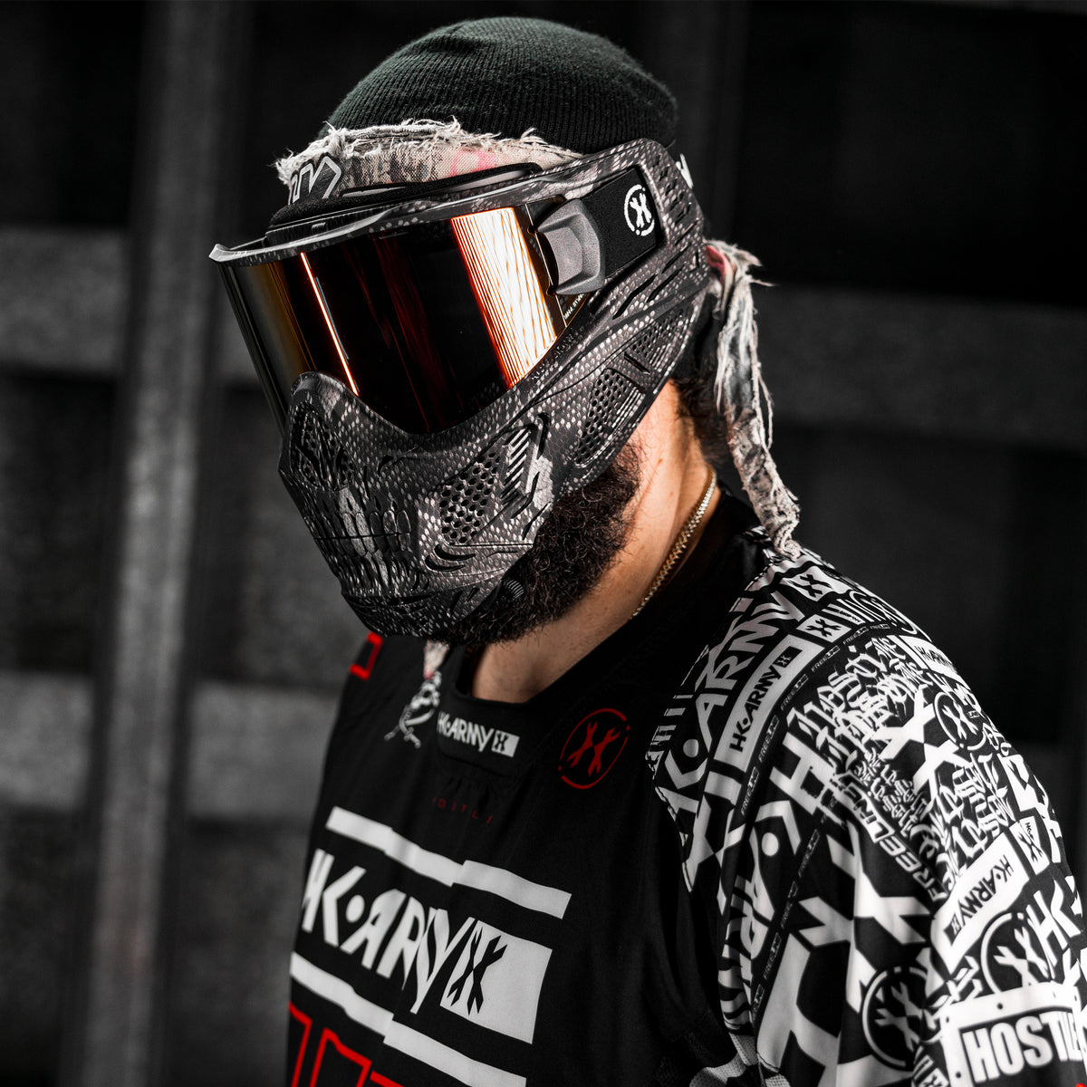 HSTL® Skull Goggle Snake Grey w/ Fire Lens | HK Army