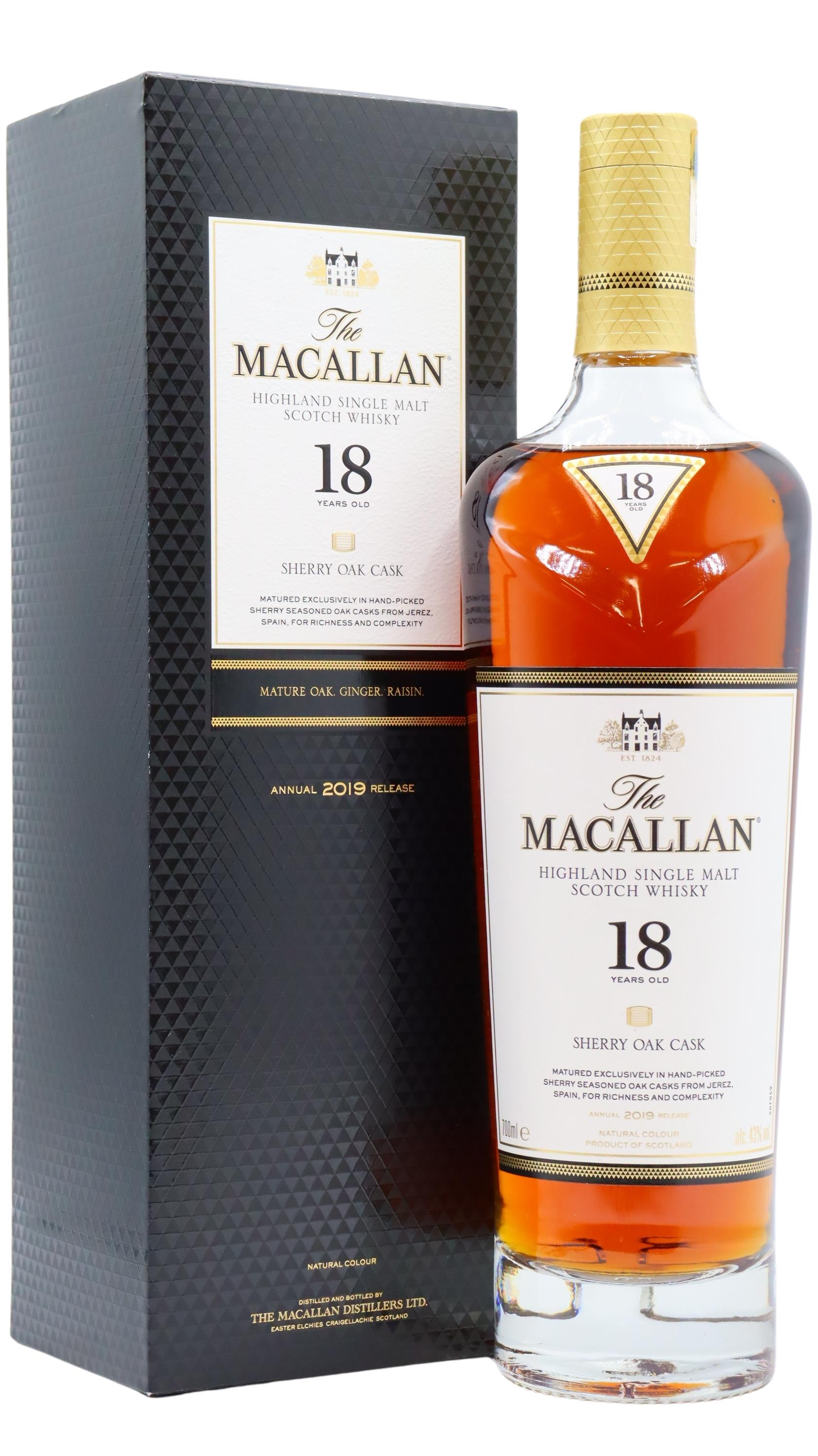 Macallan - 2019 Release Sherry Oak Highland Single Malt Scotch 18
