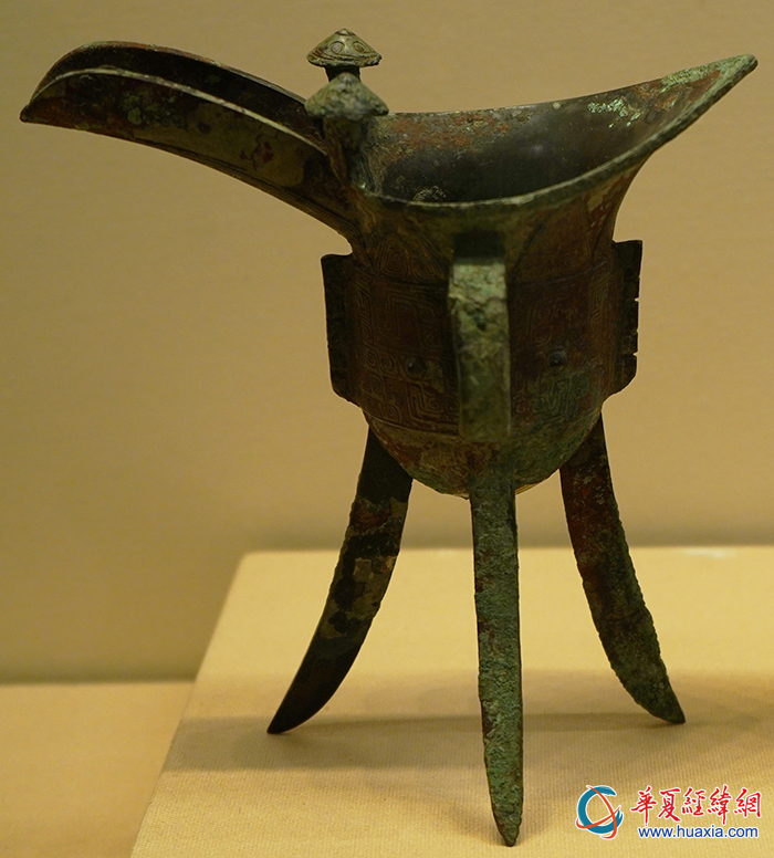 中国古美術【風紋花觚】商周青銅器 飲酒器 酒具 純銅製 高