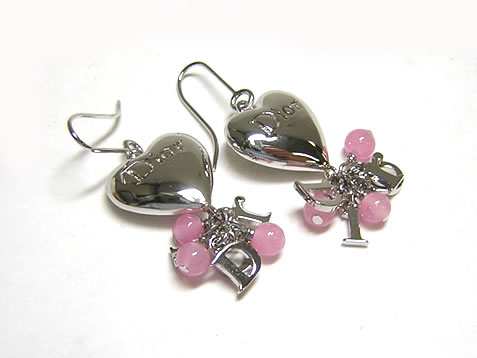 ディオール ] アクセサリー ハートDiorパールピアス（ピンク） - CD-1385