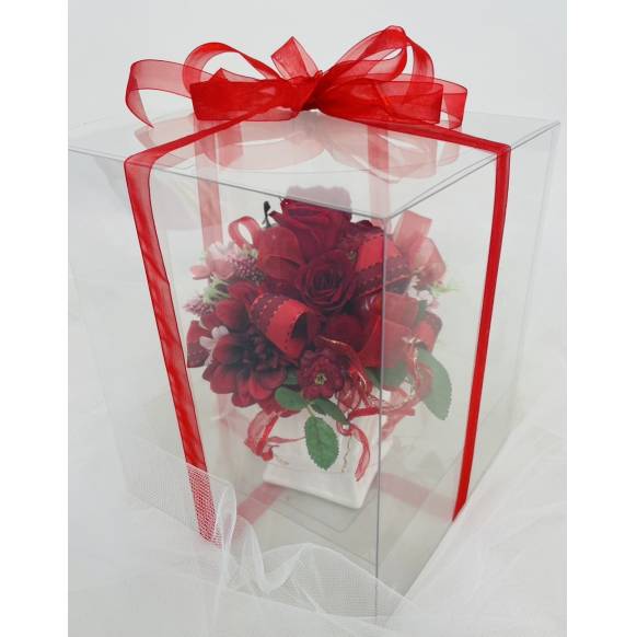 ピンクの花と鳥のハート型小物入れ ピンクの花と鳥のハート型小物入れ