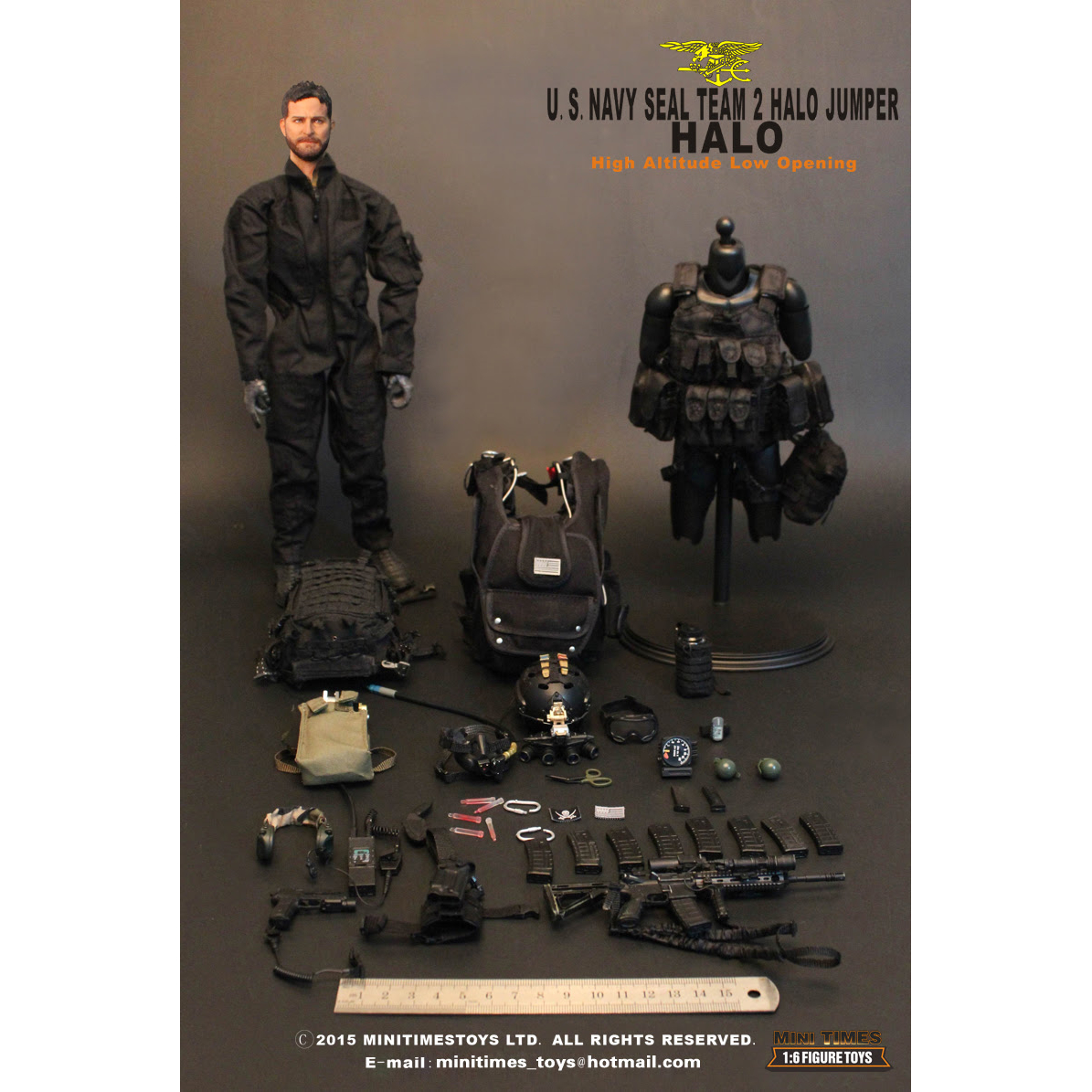U.S.NAVY SEAL TEAM 2 HALO Jumper High Altitude Low Opening Scale 1