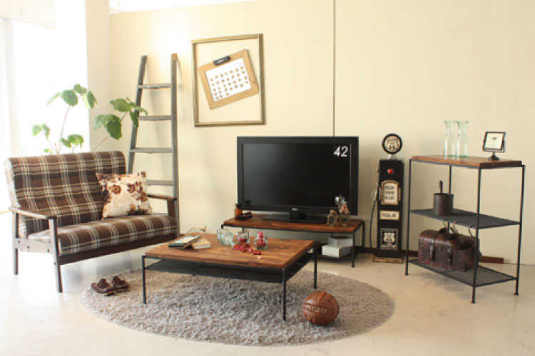 TA-1757 ヴィンテージセンターテーブルダークブラウン｜幅93cm