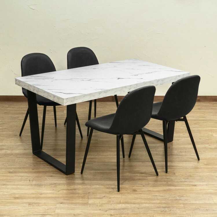DI-2488 大理石柄メラミン天板四人用ダイニングテーブル・白ホワイト