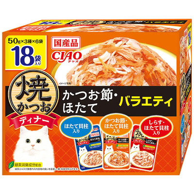 CIAO 焼ディナー 焼かつお かつお節・ほたてバラエティ 18袋入り