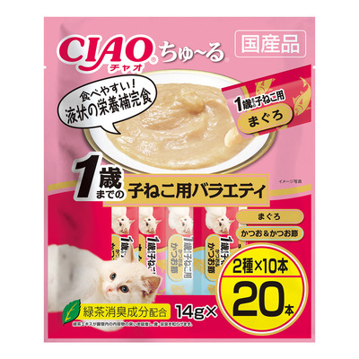 CIAO ちゅ～る 1歳までの子ねこ用バラエティ 20本入り | 商品情報