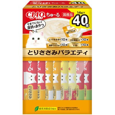 CIAO ちゅ～る とりささみバラエティ 40本入り(BOX) | 商品情報