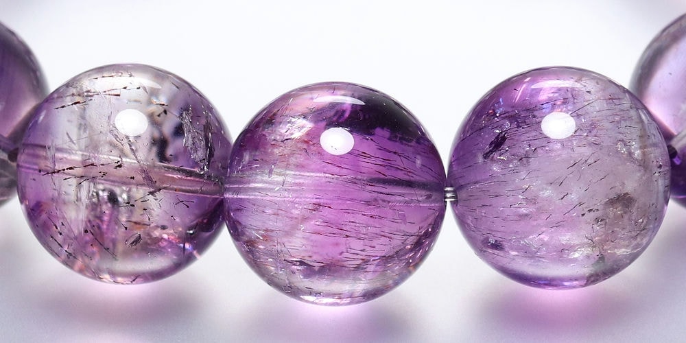 高品質]マダガスカル産アメジストエレスチャルブレスレット（約16.5mm