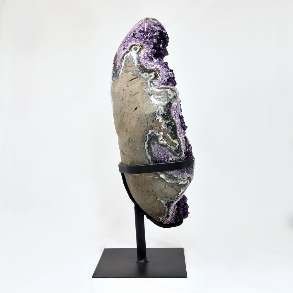 高品質]ブラジル産アメジストクラスター（大型原石13.3kg/専用金属