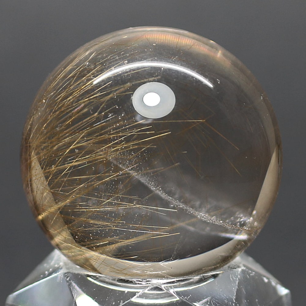 高品質]インド/マニハール産ヒマラヤ水晶丸玉/ルチルクォーツスフィア