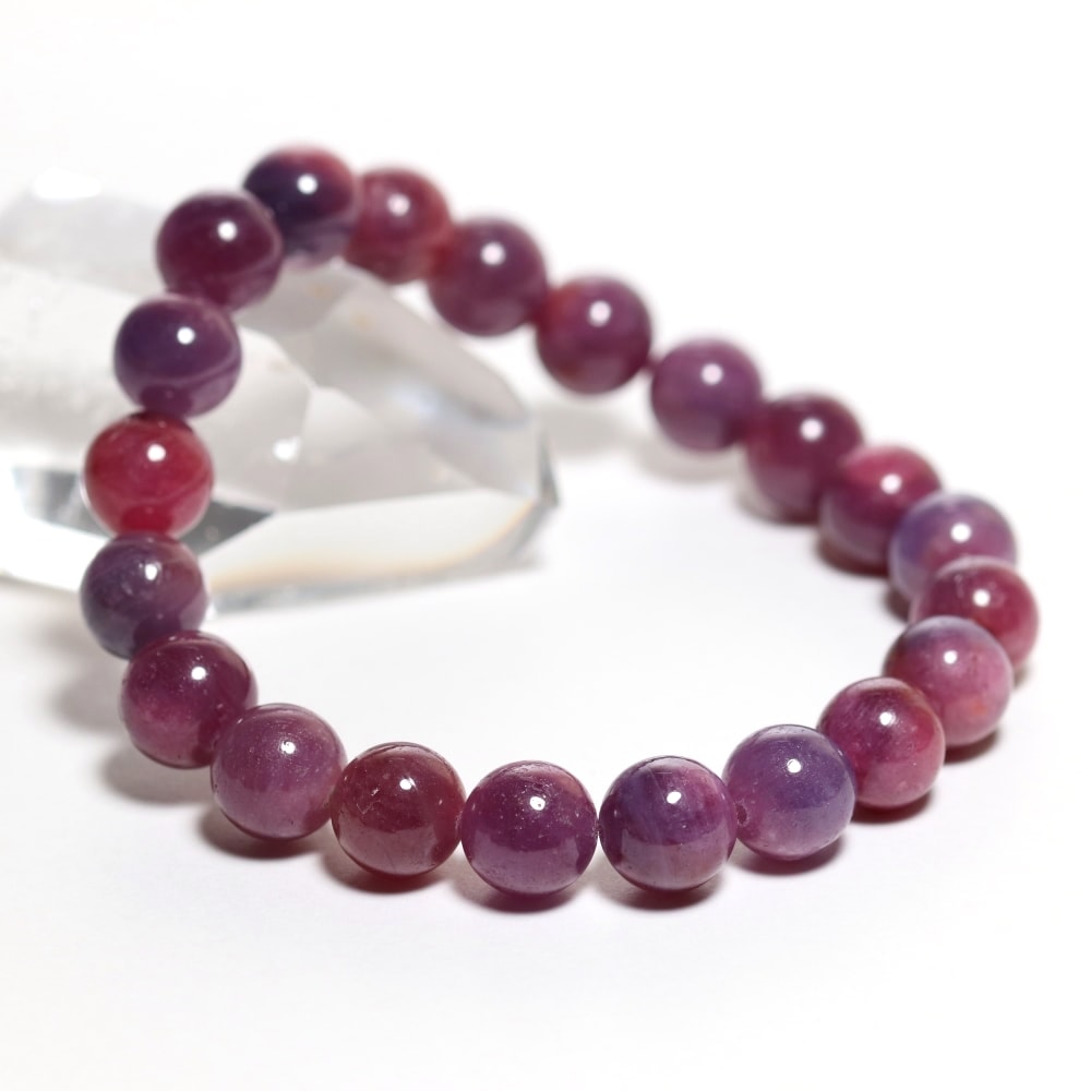 高品質]南アフリカ産ルビーブレスレット（約10mm玉） - 埼玉県吉川市の