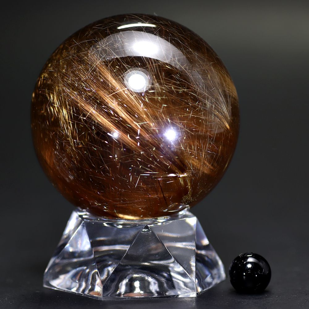 希少レア】超大玉50mm 155g ルチルクォーツ丸玉スフィア 水晶