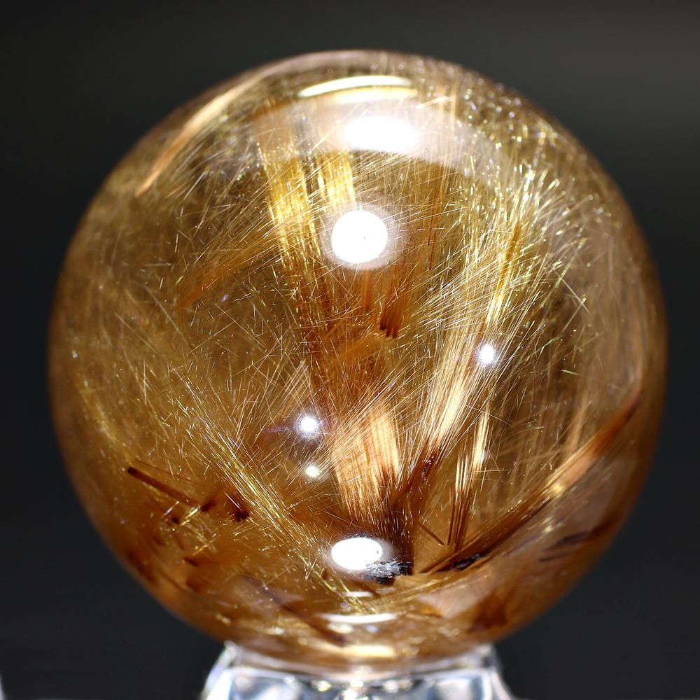 超絶綺麗✨48mm ゴールドルチルクォーツ 丸玉 スフィア 金針水晶 超絶