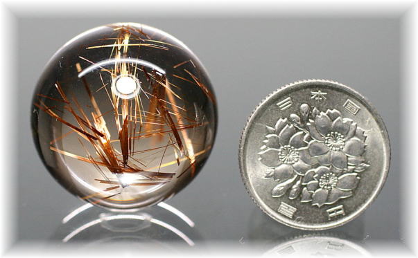 45mm ゴールドルチルクォーツ 丸玉 スフィア 金針水晶 超絶綺麗✨45mm