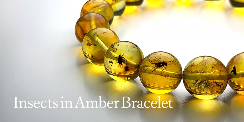 虫入り琥珀ブレスレット - 埼玉県吉川市の天然石専門店・水晶