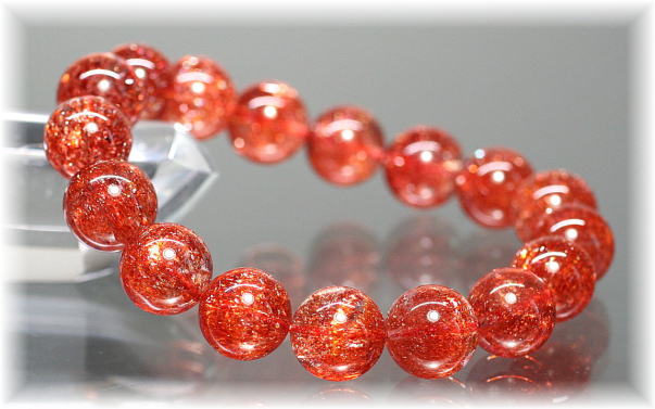 最高品質]ファイアークォーツブレスレット/レピドクロサイトイン