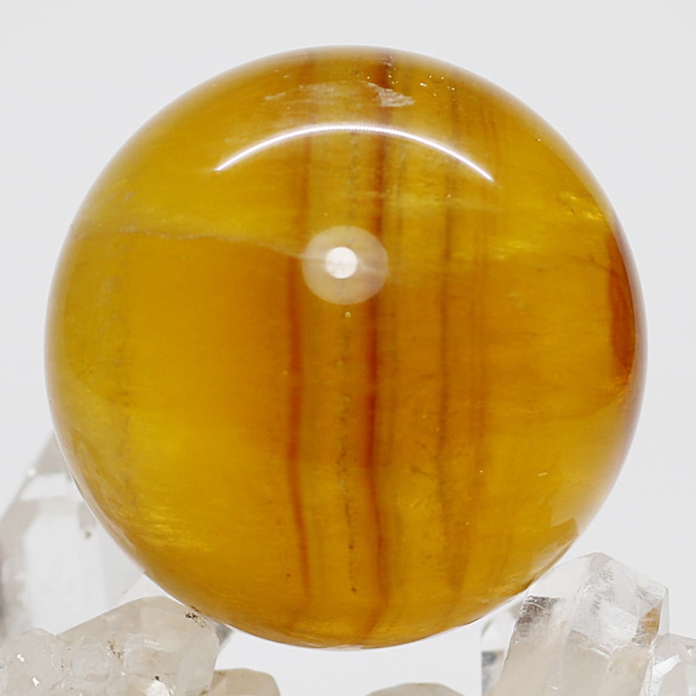 高品質]ハニーイエローフローライト丸玉/蛍石スフィア（直径46.4mm