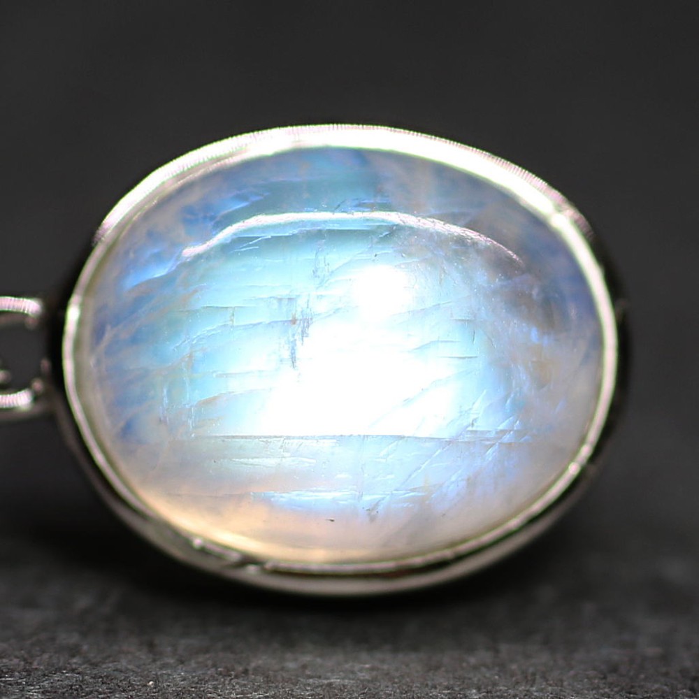 高品質]レインボームーンストーンペンダントトップ（シルバー925