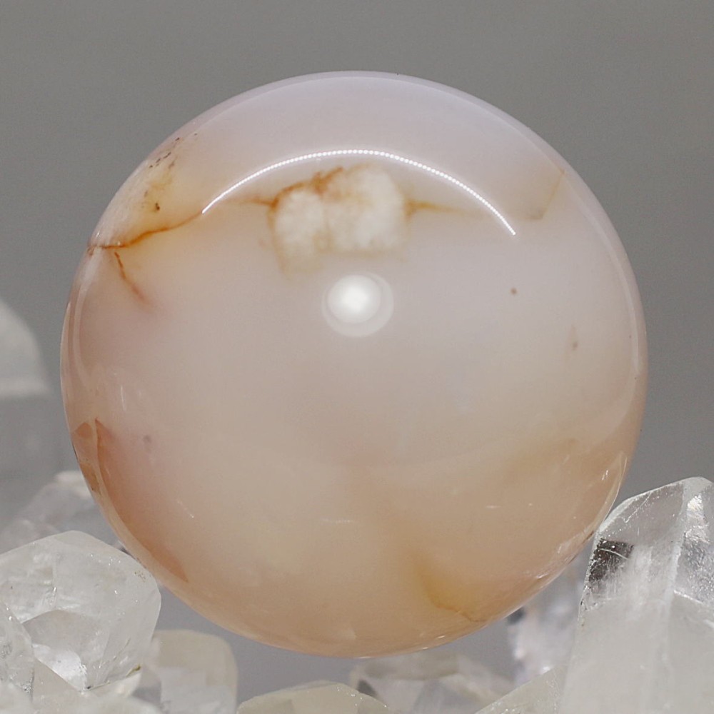 マダガスカル産]桜アゲート丸玉/桜瑪瑙スフィア（直径約32.1mm