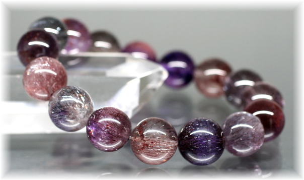 3A+]ミックススーパーセブンブレスレット（約14.5mm玉・レピドクロ