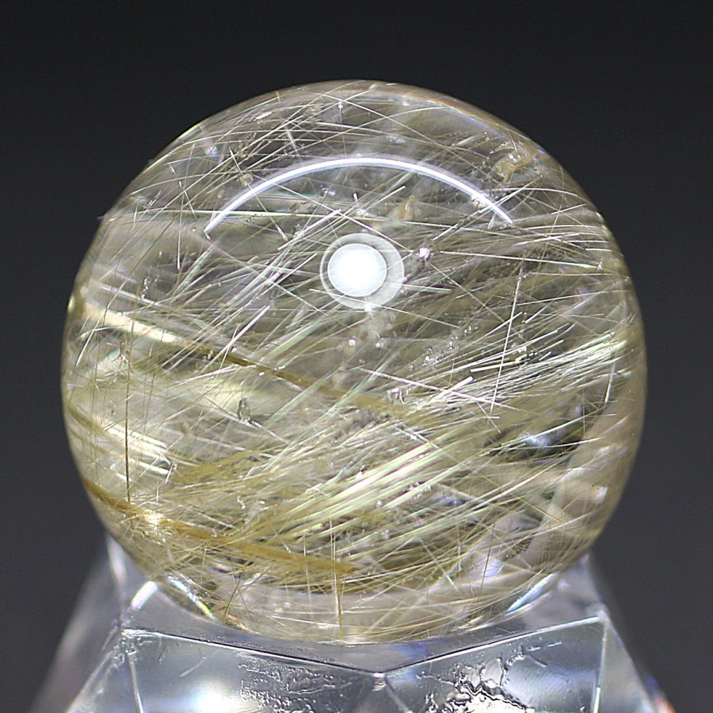 超絶綺麗✨48mm ゴールドルチルクォーツ 丸玉 スフィア 金針水晶 超絶