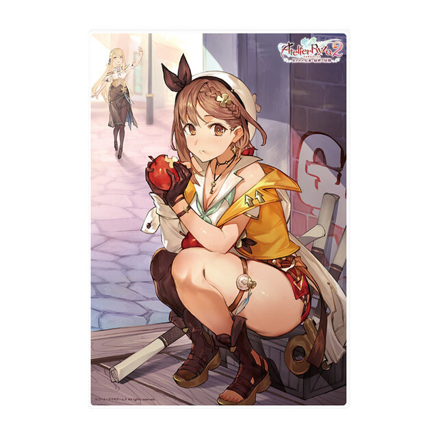 しゃがんで林檎を食べるライザ！『ライザのアトリエ』5周年記念くじが