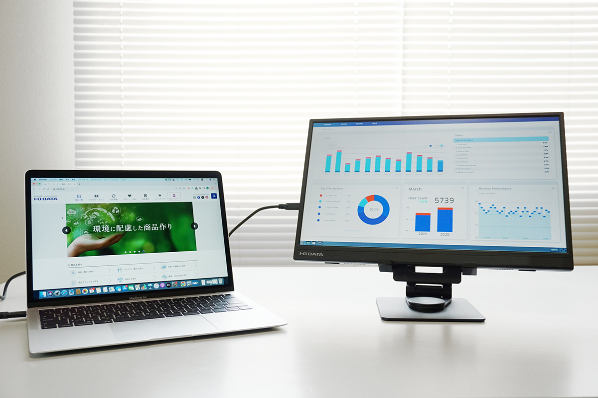 高さ・角度調整・回転（水平）対応のスタンドセットで、さらに使い
