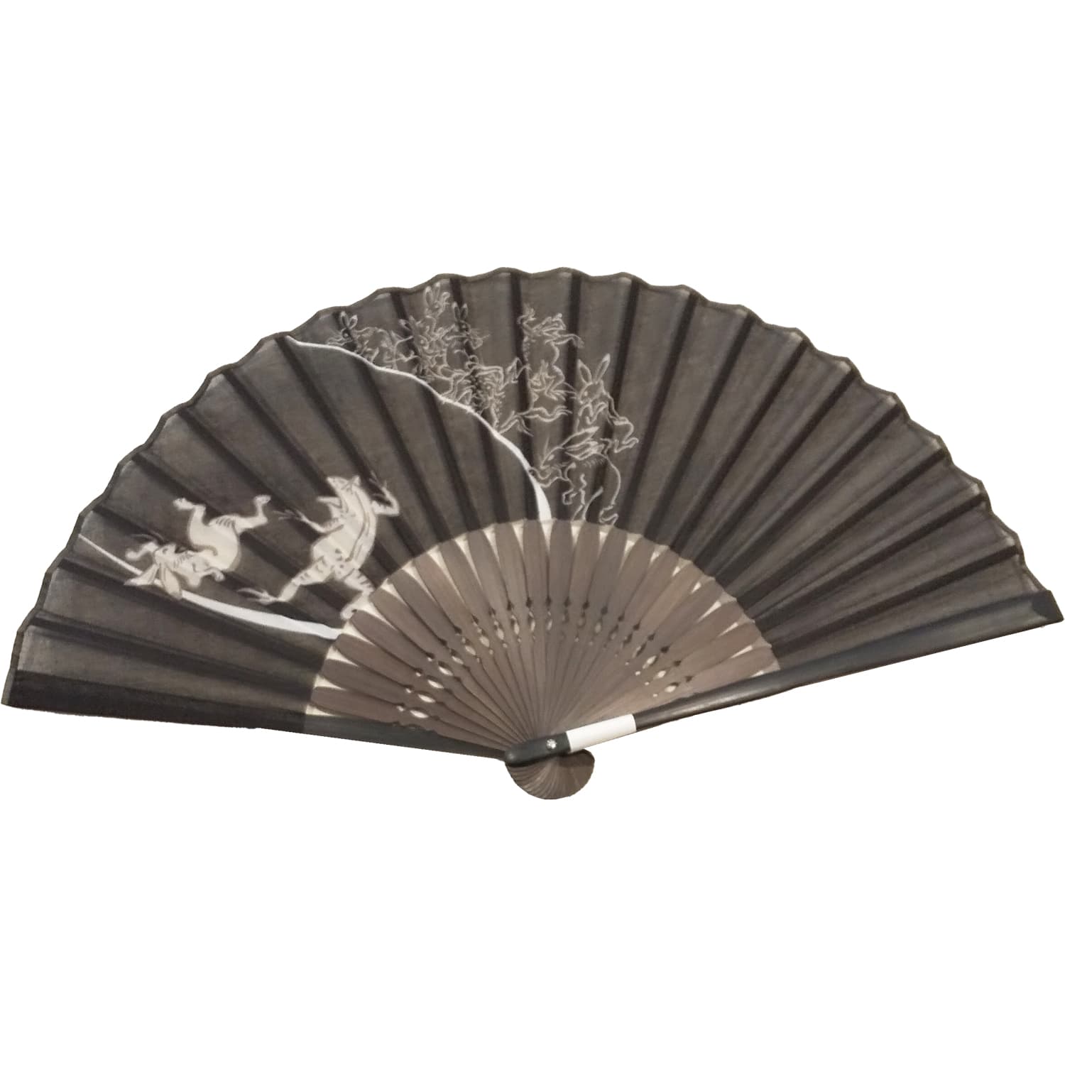 鳥獣戯画 布セット扇子 黒 扇子袋付き – 江戸扇子とうちわの老舗通販_