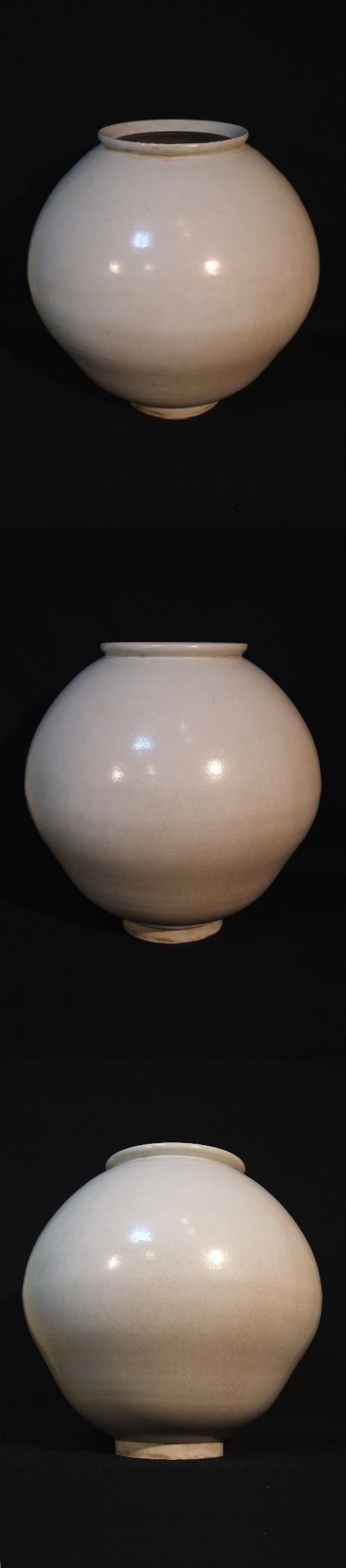 H283 李朝時代 白磁製 草文染付提灯壷 満月壷 高さ