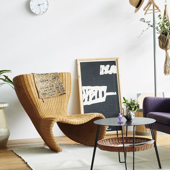 ネイビー ウィッカー ダイニングチェア ネイビー ウィッカー