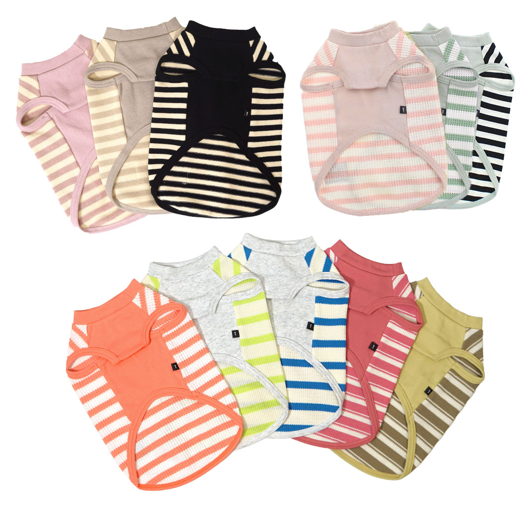 ハンドメイド 犬服 トレーナー裾フリルタンクトップ② サイズオーダー