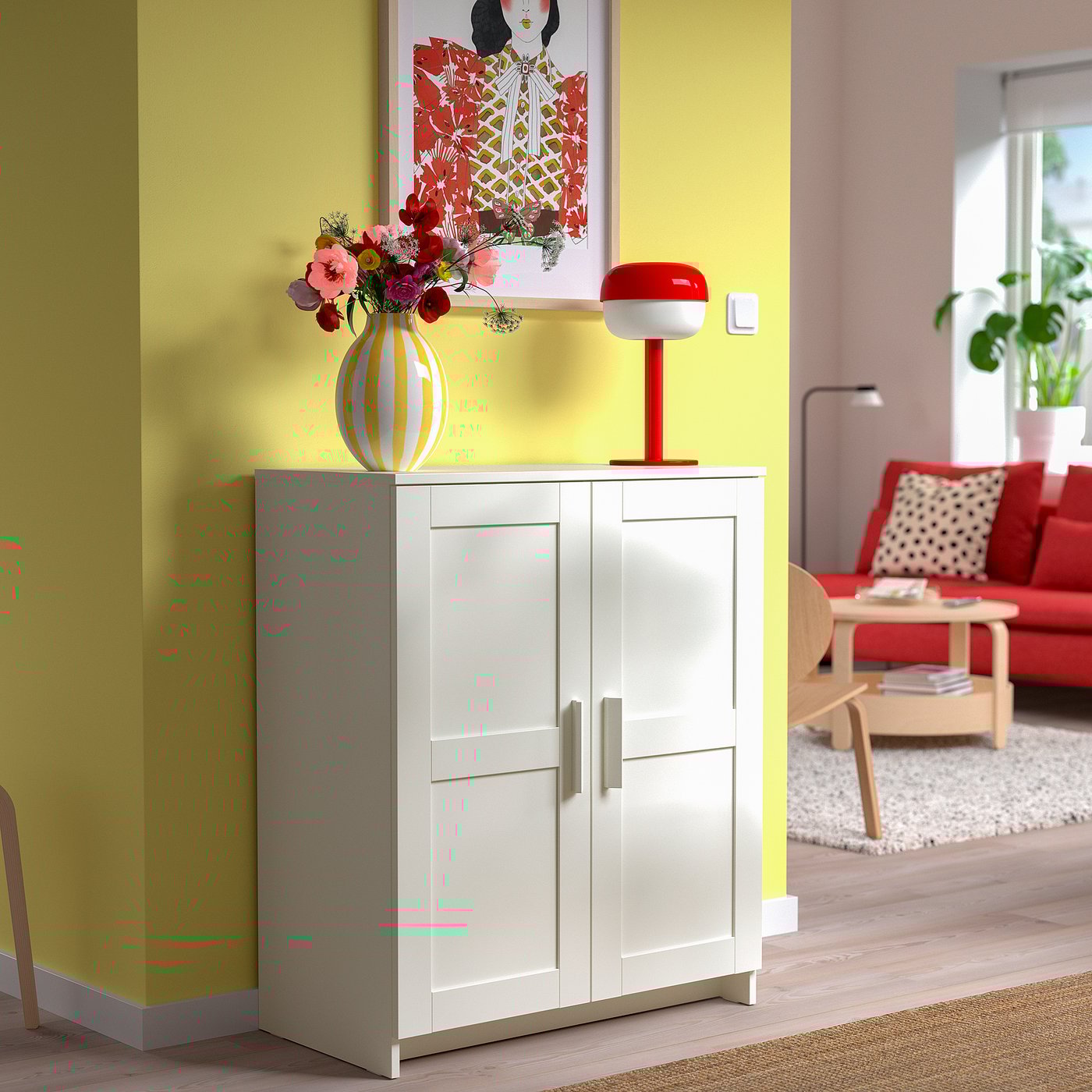 BRIMNES ブリムネス キャビネット 扉付, ホワイト, 78x95 cm - IKEA