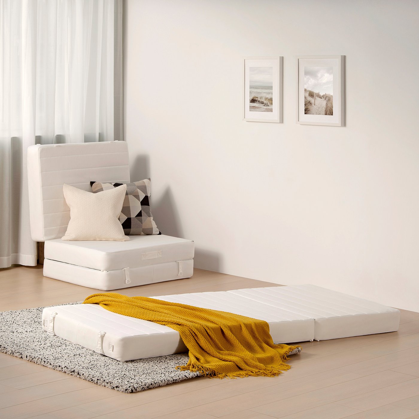 VITHÄLL ヴィトヘル ポケットコイルマットレス, 折りたたみ式 かため