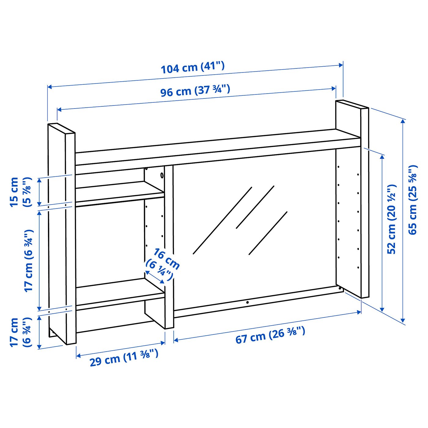 MICKE ミッケ 追加ユニット 高, ホワイト, 105x65 cm - IKEA