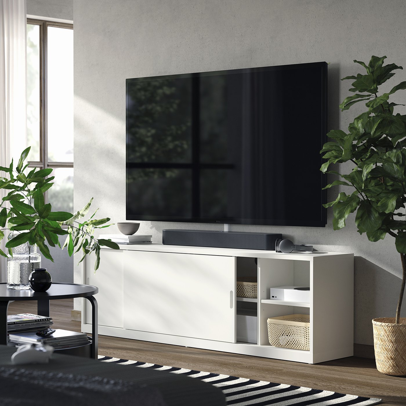TONSTAD TV unit, off-white, 695/8x145/8x22