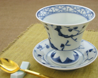 染付木立皿付き高台鉢 -限定商品・受注生産商品・業務用和食器在庫処分