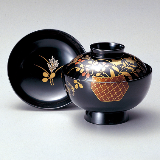 金蒔絵吸い物椀10客 扇子金蒔絵朱塗 吸物椀 10客