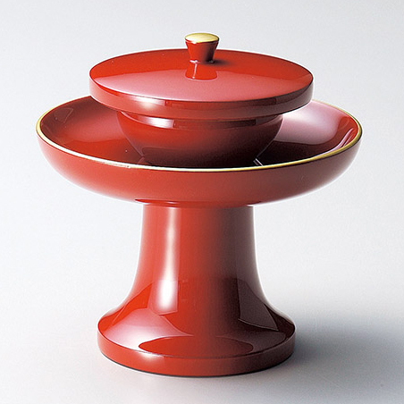 唐草蒔絵 三宝 高25.5cm 木製 朱塗 三宝台 金蒔絵 仏具【MA685】 唐草