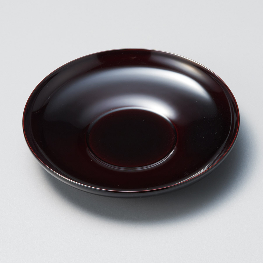 茶托 4.2 だるま 5枚セット 古代朱/溜 漆塗り 漆器の井助