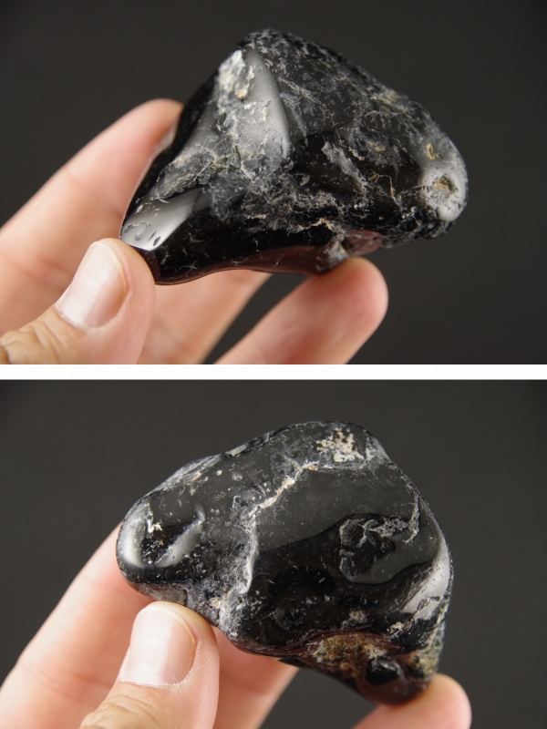 黒瑪瑙原石 磨き石 115g 天然石販売 名取貴石 天然石原石鉱物結晶