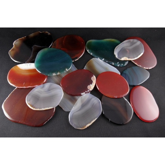 瑪瑙系スライス板 500g 詰め合わせ 天然石販売 名取貴石 天然石