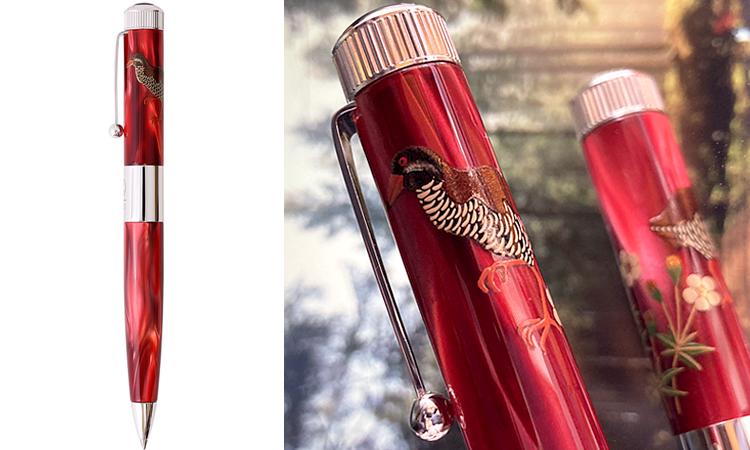 新製品] ROMEO No.3ボールペン高蒔絵「日本の稀鳥」 日本伝統のアート