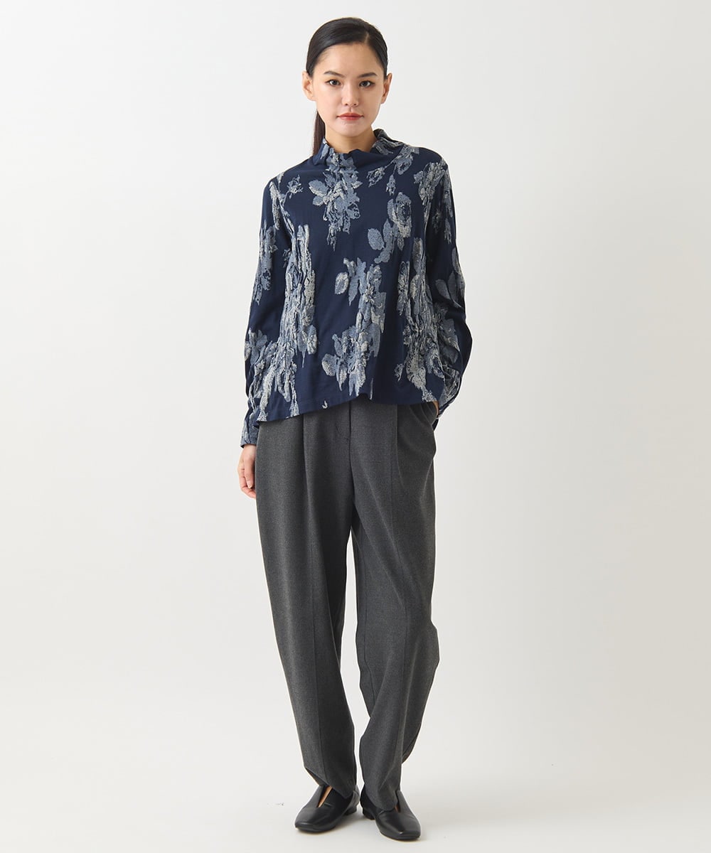 新年値下げ【美品】パラスパレス 刺繍入りガウチョパンツ ネイビー