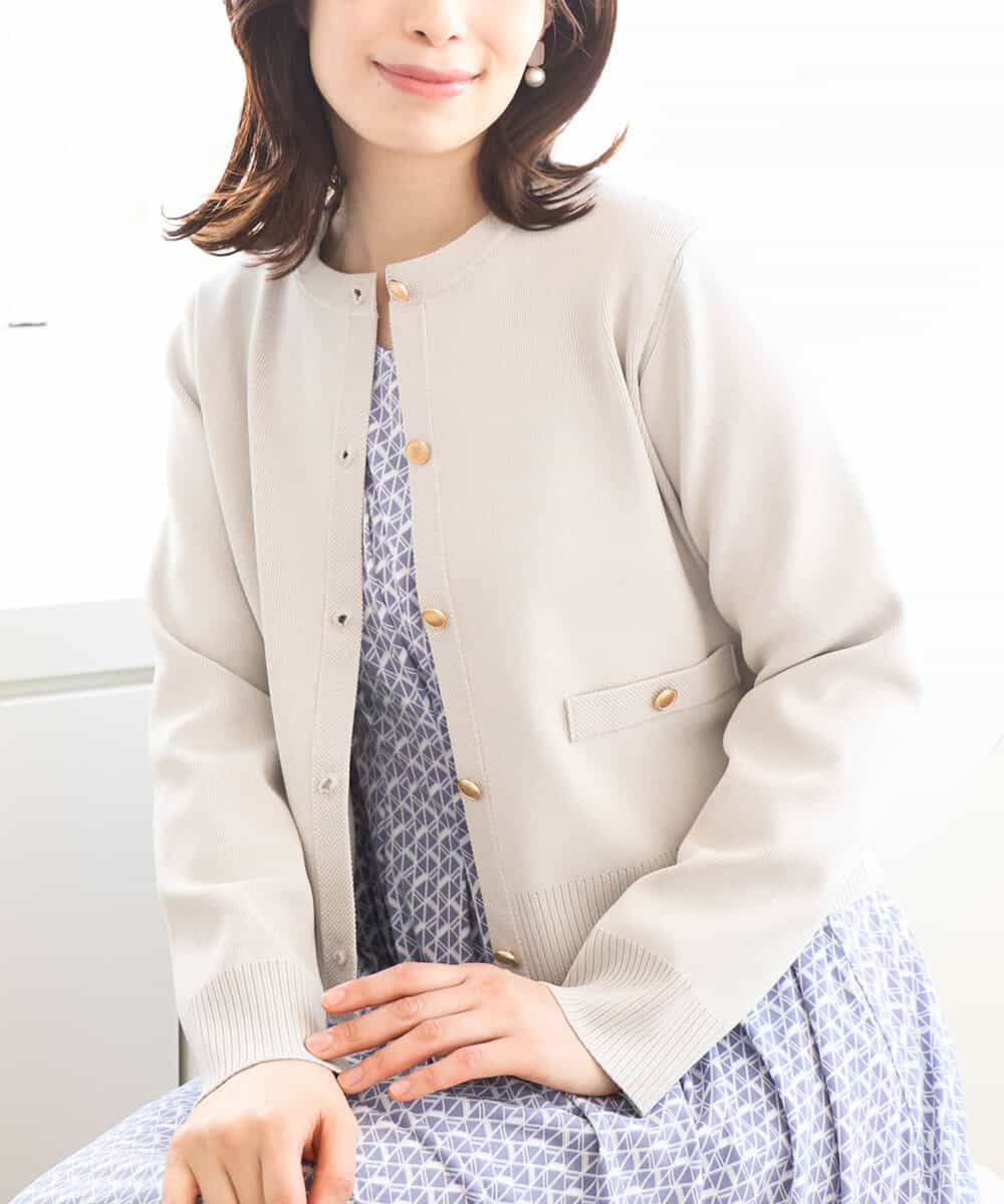 ジャケットライクニットカーディガン/洗える/WEB限定サイズあり