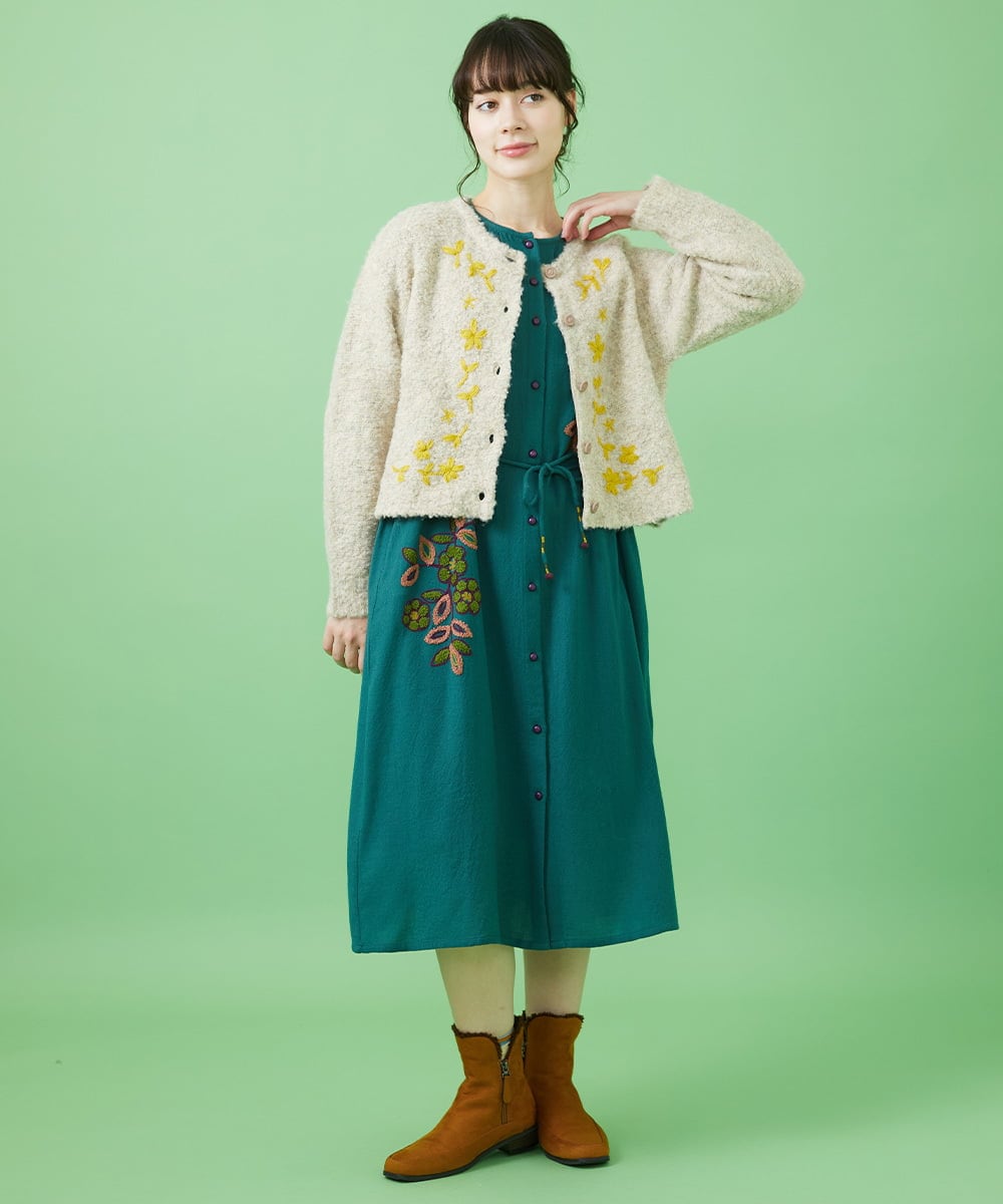 Calle インド刺繍ワンピース(ワンピース) | Jocomomola(ホコモモラ