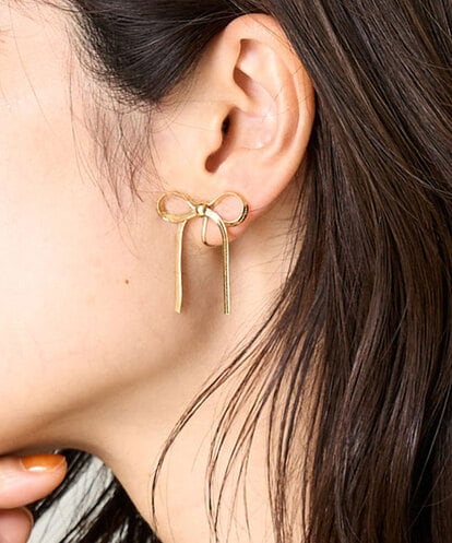 メタルリボンイヤリング(ピアス・イヤリング) | a.v.v(アー・ヴェ