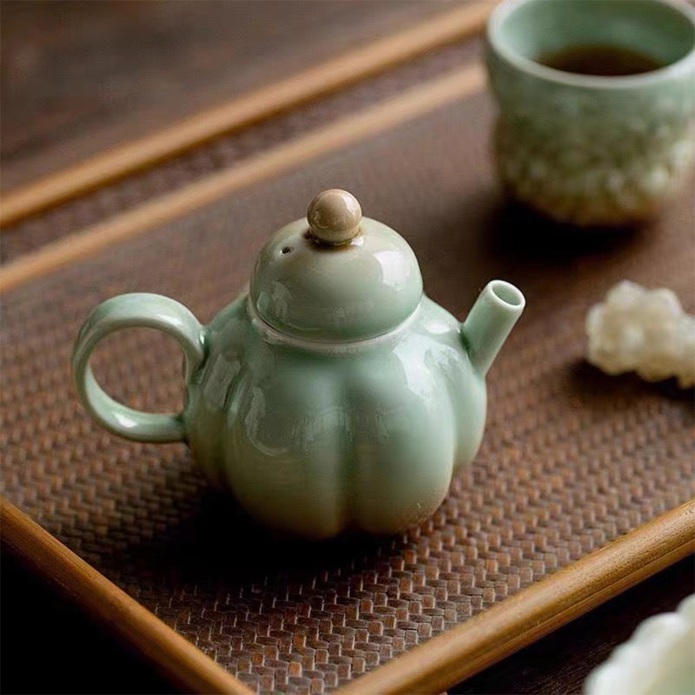 IwaiLoft 小さい カボチャ 急須 ティーポット 陶磁器 一人暮らし