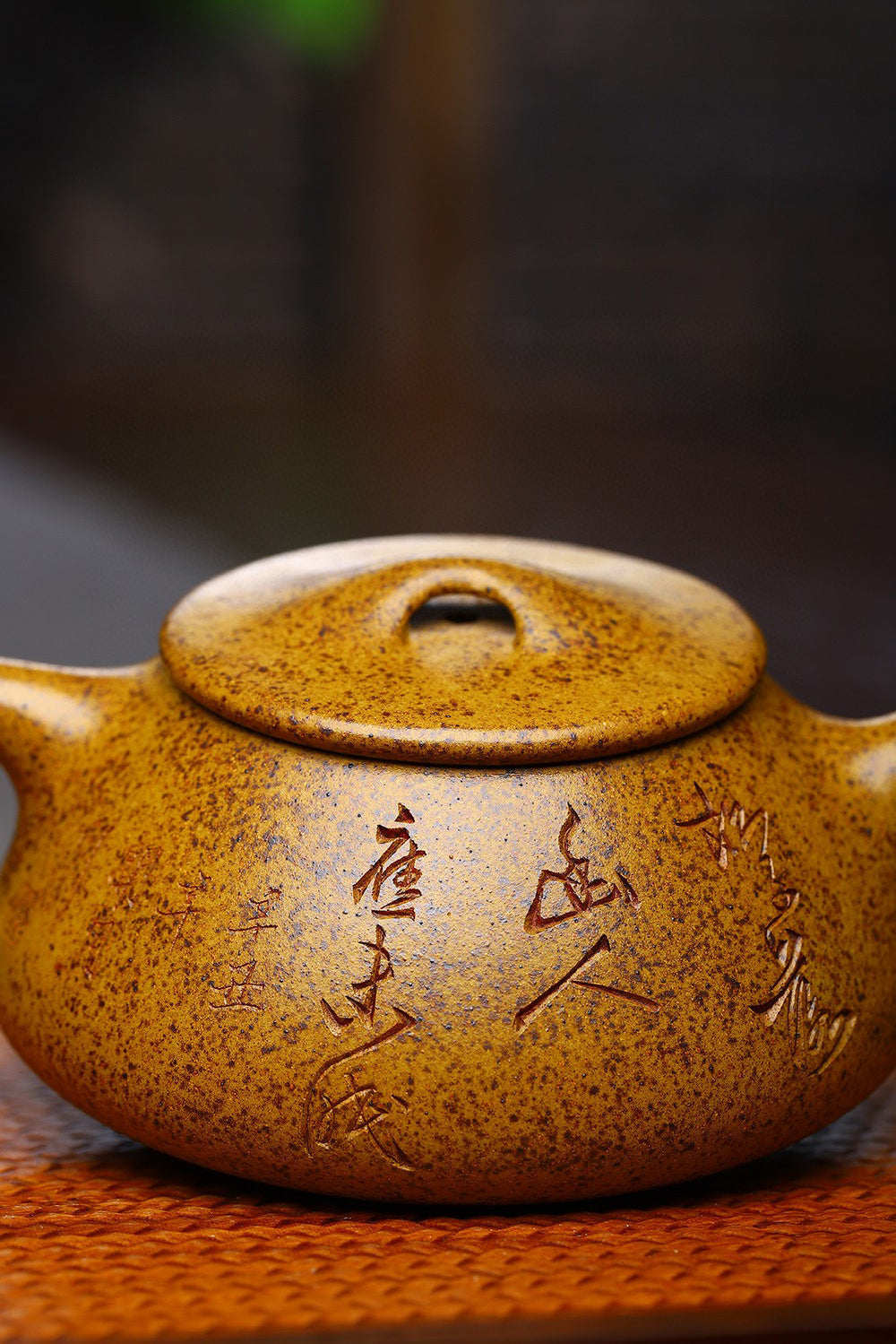 ♢中国 漢詩刻文自在飾り蓋 朱泥茶壺 茶器 茶道具 コレクション 骨董品